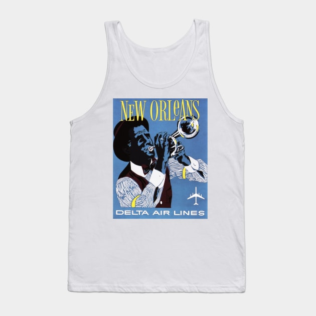 Travel to NEW ORLEANS for Jazz Festival Advertisement Vintage Airline Tank Top by vintageposters